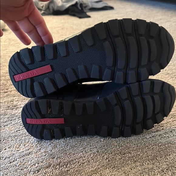 Prada Black Sneakers LIKE NEW. Equivalent to woman's size 9. - Picture 4 of 5